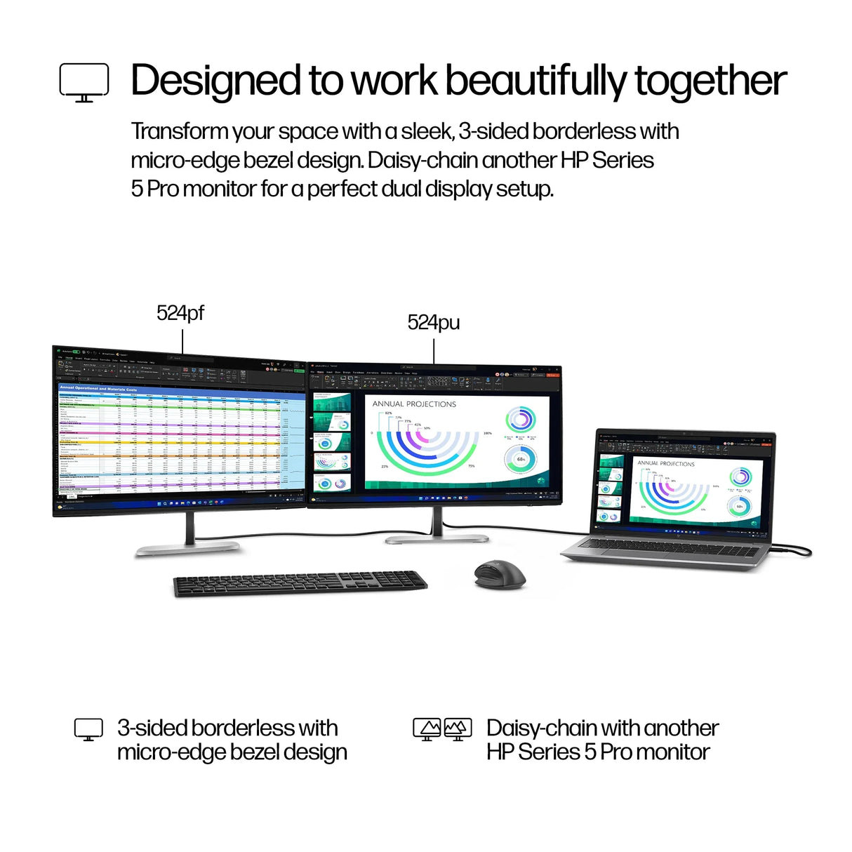 HP 524pu Monitor – 23.8" / Full HD / IPS / 60Hz – Business Monitor