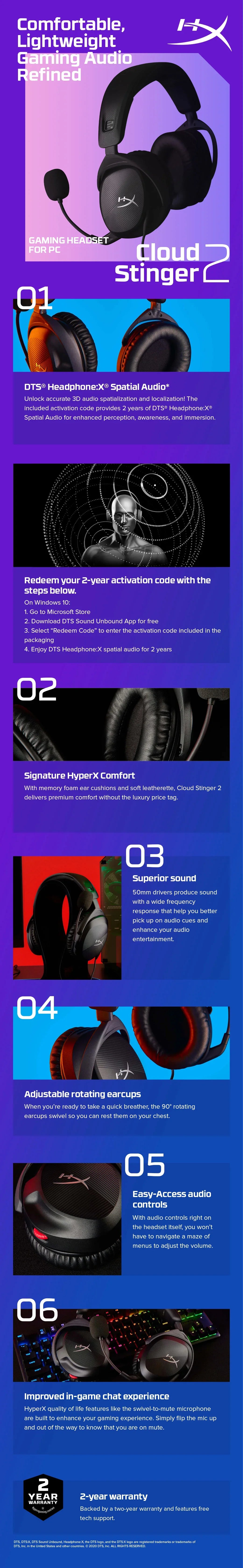 HP HYPERX CLOUD STINGER 2 – Wired (3.5mm) / Gaming – Over-Ear Headset
