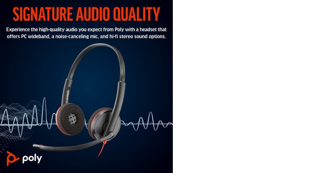 POLY Blackwire 3220 Wired On-ear Stereo Headset