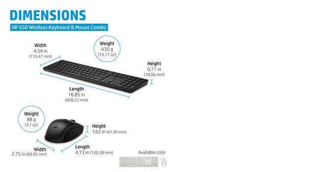 HP 650 Wireless Keyboard and Mouse Combo (4R013AA) HP