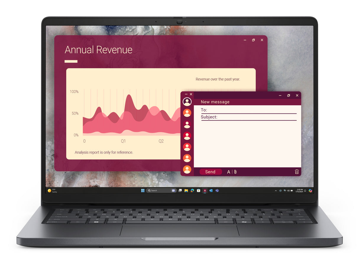 DELL PC14250 Laptop – Intel Core Ultra 5 225U / 16GB DDR5 / 512GB SSD / Intel Graphics – Sustainable Business Laptop