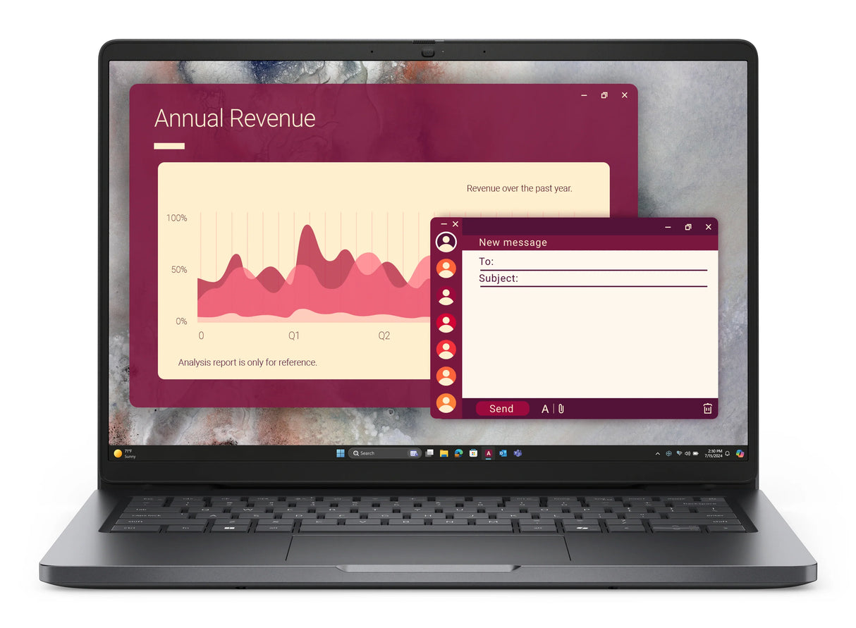 DELL PC14250 Laptop – Intel Core Ultra 5 225U / 16GB DDR5 / 512GB SSD / Intel Graphics – Sustainable Business Laptop