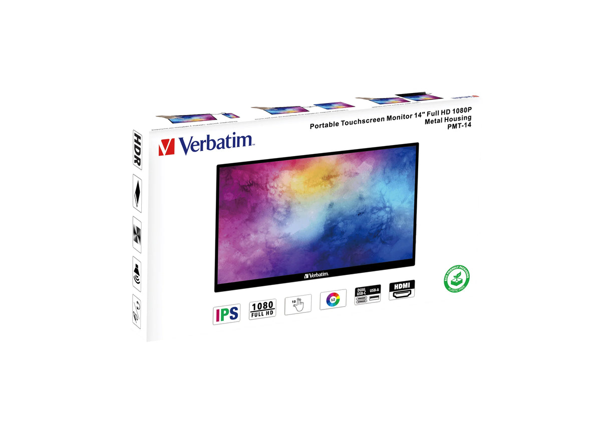 VERBATIM 49591 Monitor – 14" / Full HD / IPS / 60Hz – Business Monitor