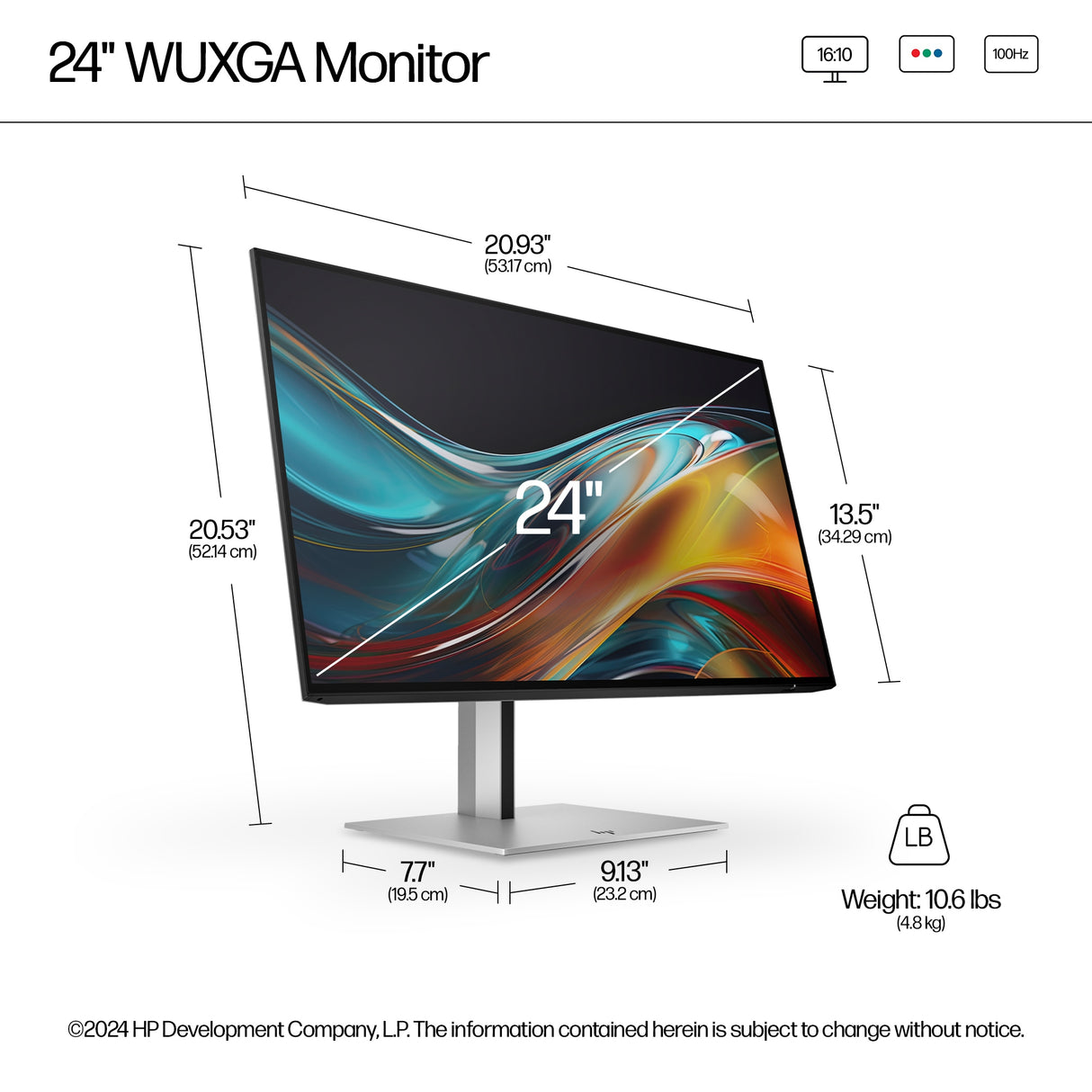HP Series 7 Pro WUXGA - 724pn Monitor (24")