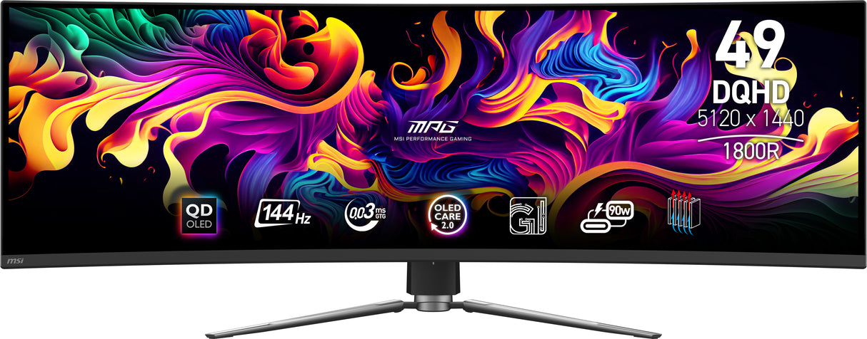 MSI MPG 491CQP Monitor – 49" / DQHD / OLED / 144Hz – Gaming Monitor
