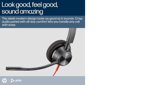 POLY Blackwire 3320 Wired On-ear Stereo MS Teams Certified Headset