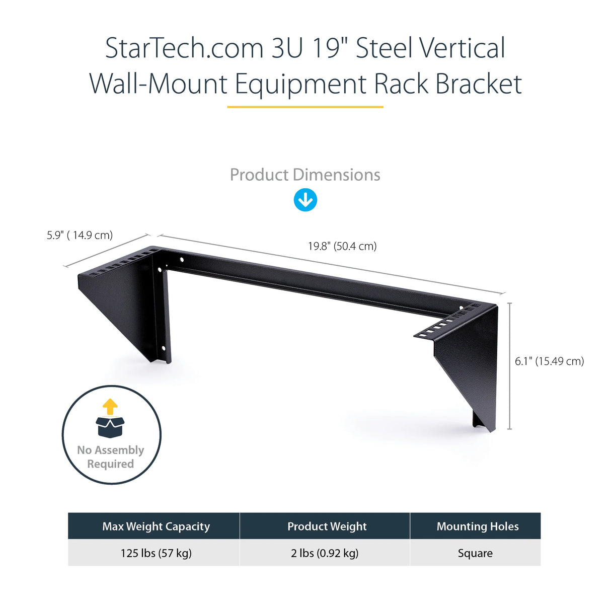 STARTECH 3U 19" Wall Mount Vertical Rack Bracket | Wall Mount Patch Panel Bracket for Data|AV|IT|Computer Equipment | 3U Rack for Cabinet or Server Room | Supports 150lb (68kg) (RK319WALLV) (RK319WALLV)