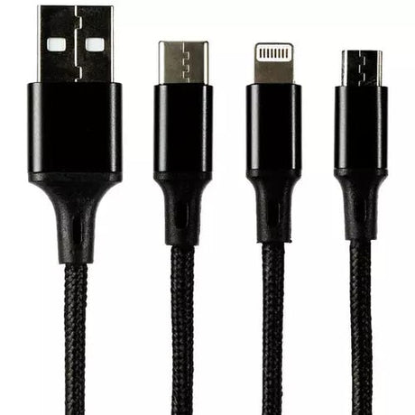 OUR PURE PLANET 3-in-1 Cable 1m Black