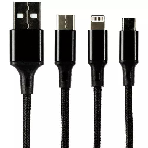 OUR PURE PLANET 3-in-1 Cable 1m Black