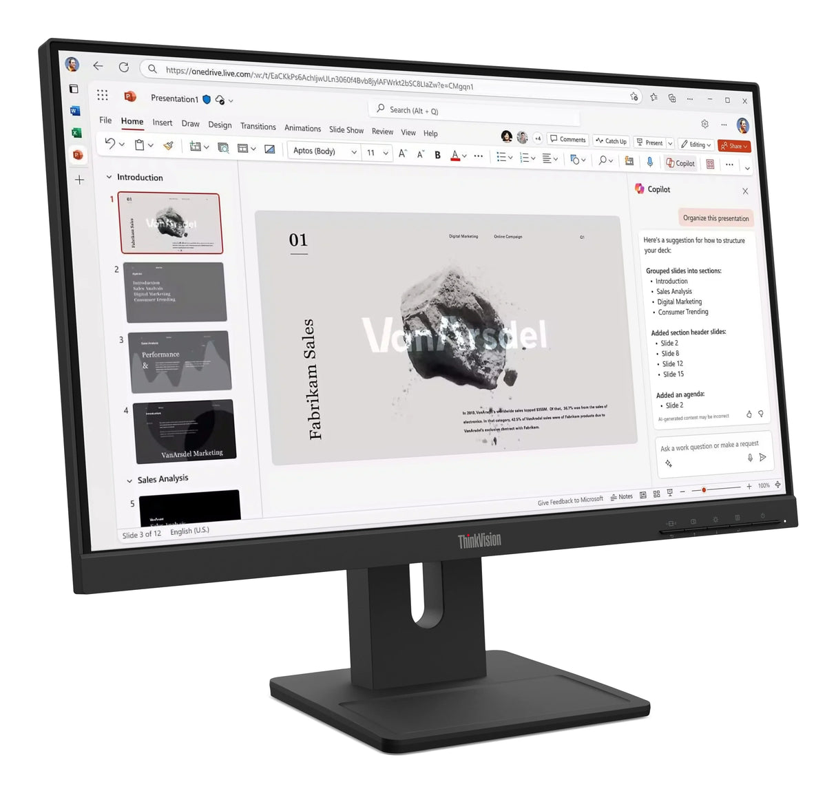 Lenovo E22-40 Monitor – 21.5" / Full HD / IPS / 100Hz – Business Monitor