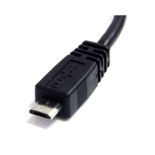STARTECH 6in Micro USB Cable - A to Micro B - USB to Micro B - USB 2.0 A Male to USB 2.0 Micro-B Male - 6"es - Black (UUSBHAUB6IN)