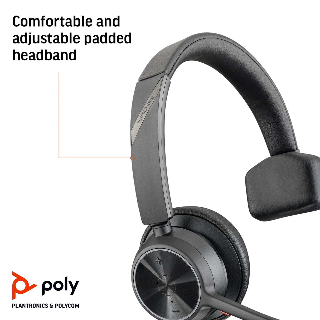 POLY VOYAGER 4310 – Wired (USB-A) / Mono / Office UC – Head-band Headset