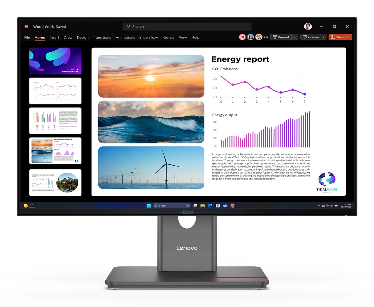 Lenovo ThinkVision Monitor – 23.8" / QHD / IPS / 120Hz – Business Monitor
