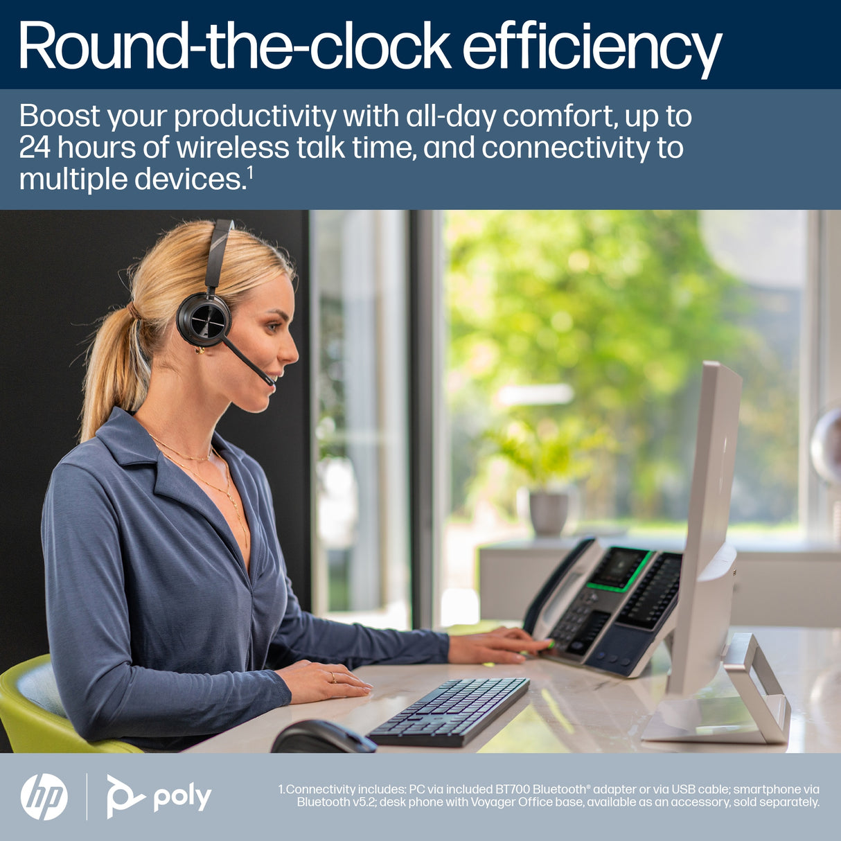 POLY Voyager 4310-M USB-C BT700 Dongle Headset