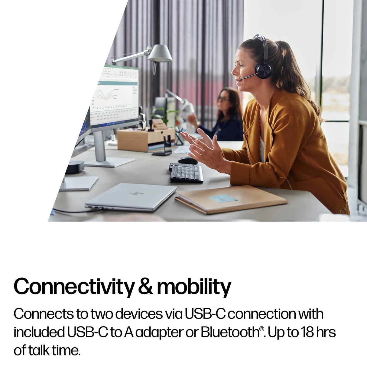 HP POLY VOYAGER FOCUS 2-M – USB-C / Stereo / Office – Over-Ear Headset