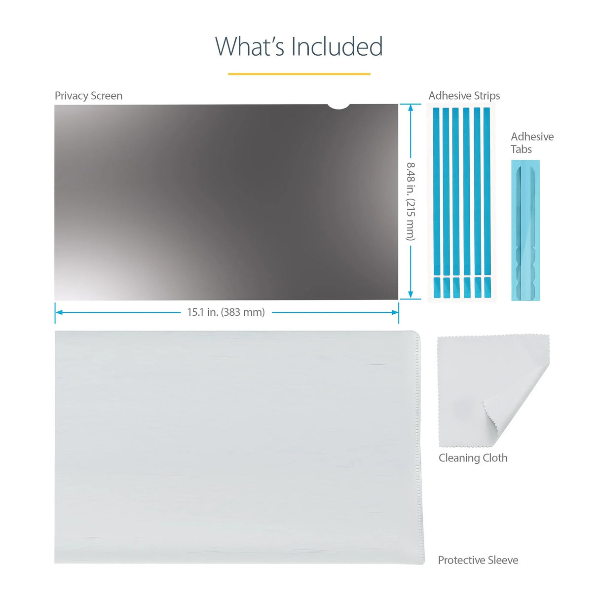 STARTECH 173L-PRIVACY-SCREEN – 17.3" / 2-Way Privacy – Laptop Privacy Filter – Frameless – Anti-Glare & Blue Light Reduction