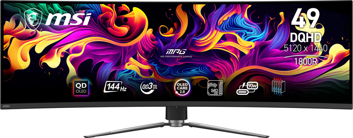 MSI MPG 491CQP Monitor – 49" / DQHD / OLED / 144Hz – Gaming Monitor