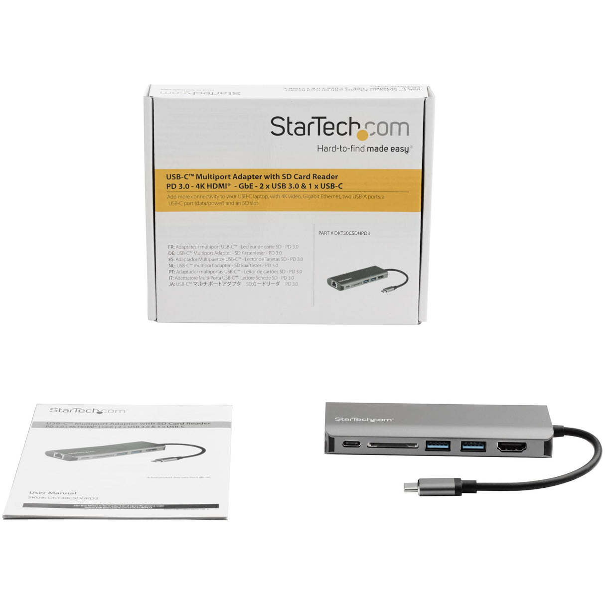 STARTECH USB Type C Docking Station with Memory Card Reader
