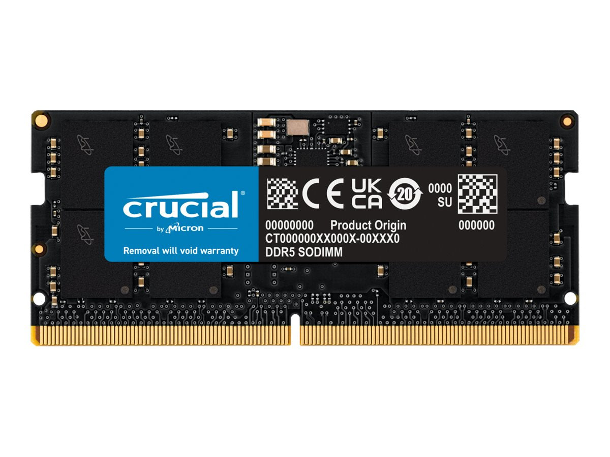 CRUCIAL 16GB DDR5 NOTEBOOK MEMORY, PC544800, 5600MHz, UNRANKED, LIFE WTY