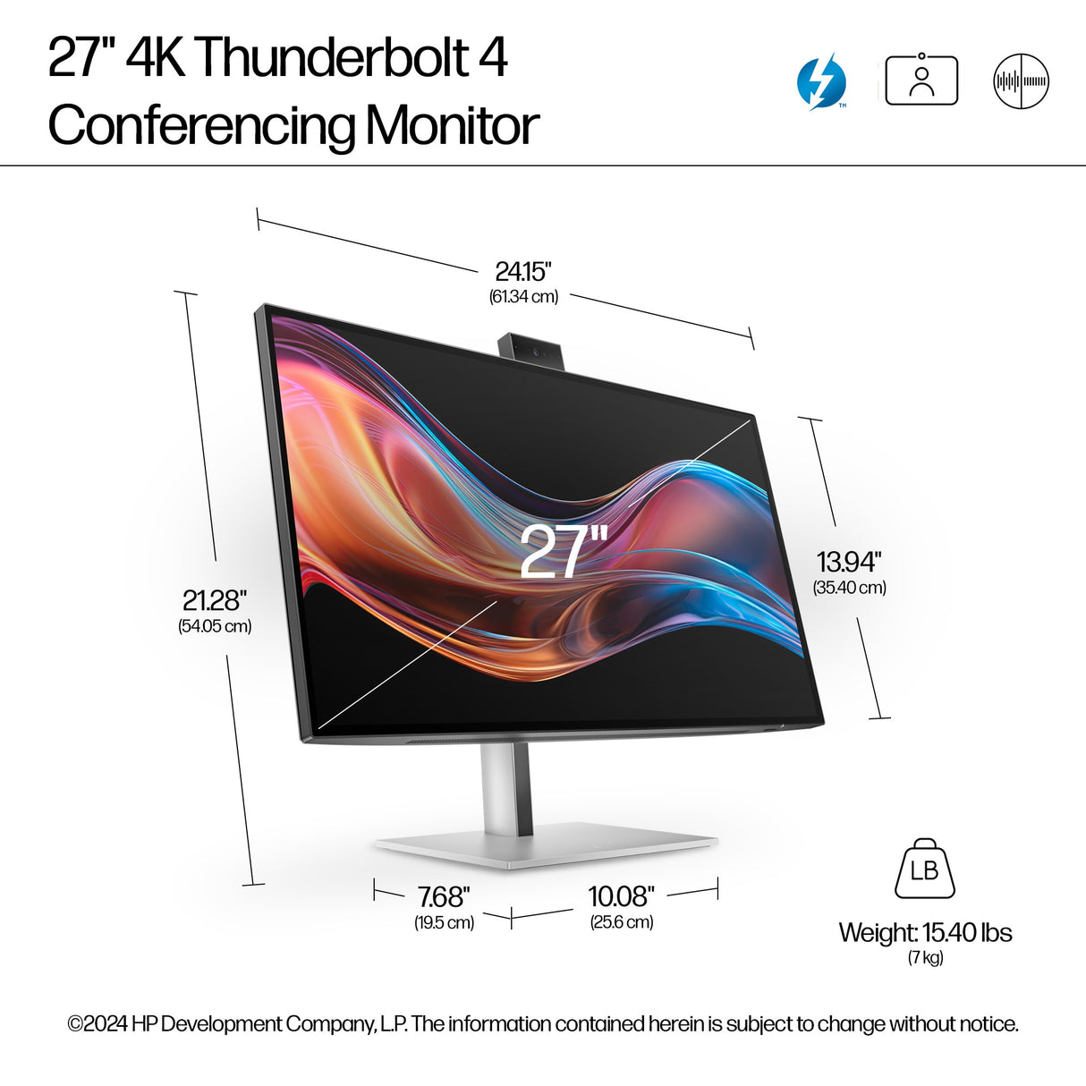 HP Series 7 Pro 4K Conferencing - 727pm Monitor (27")