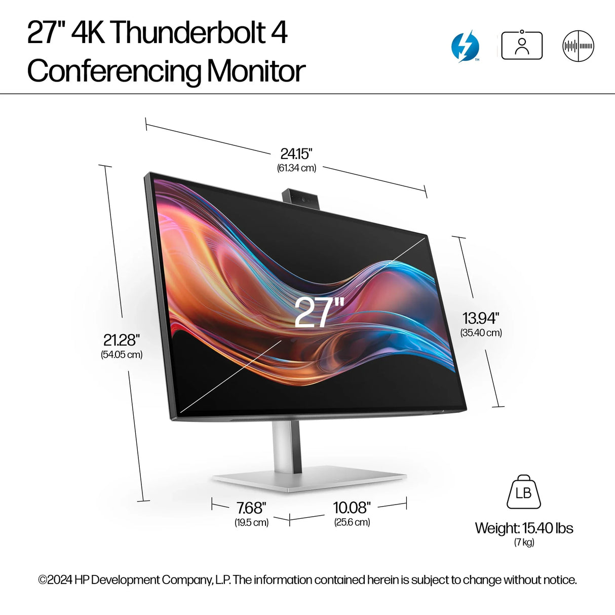 HP 727pm Monitor – 27" / 4K UHD / IPS / 60Hz – Business Monitor