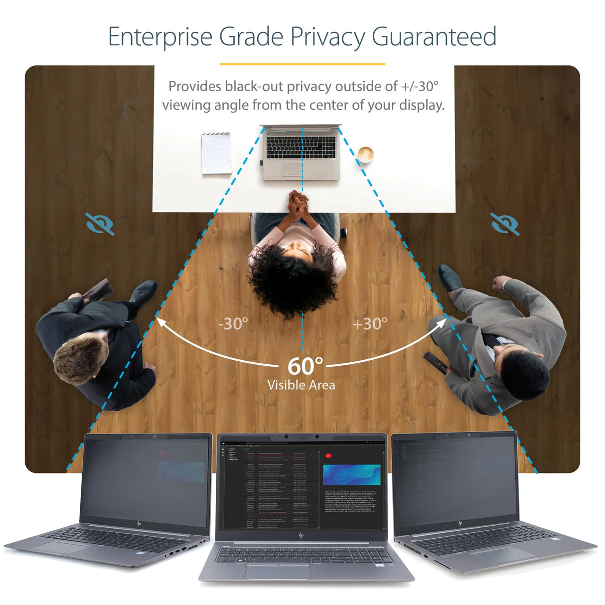 STARTECH PRIVSCNLT15 – 15.6" / 16:9 / 2-Way Privacy – Laptop Magnetic Blue Light Reduction Privacy Filter
