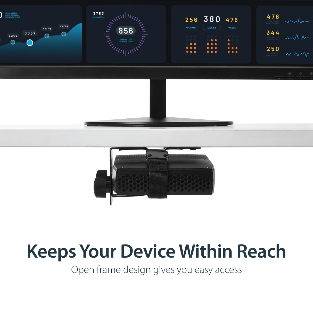 STARTECH Thin Client Mount - Mini PC VESA Mount - Adjustable .7 to 2.8" - Under Desk Computer Mount - Mac Mini Monitor Mount (ACCSMNT) (ACCSMNT)