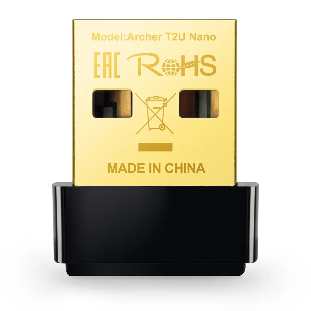 TP-LINK USB 2.0 | Omni Directional | IEEE 802.11ac | IEEE 802.11a | IEEE 802.11n | IEEE 802.11g | IEEE 802.11b | 5GHz 2.4GHz | DBPSK | DQPSK | CCK | OFDM | 16-QAM | 64-QAM | 256-QAM (ARCHER T2U NANO)