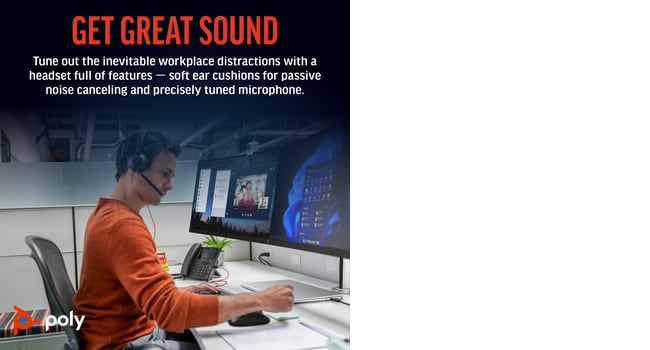 POLY Blackwire 5220 Wired On-ear Stereo Headset