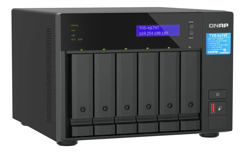 QNAP i5-12400 | Intel UHD Graphics 730 |32 GB SODIMM DDR4 | 5GB Flash | 6 x 3.5" SATA | 2 x M.2 | 6.36 kg (TVS-H674T-I5-32G)
