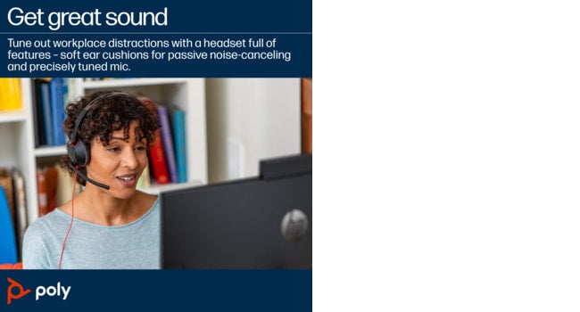 POLY Blackwire 5220 Wired On-ear Stereo Headset