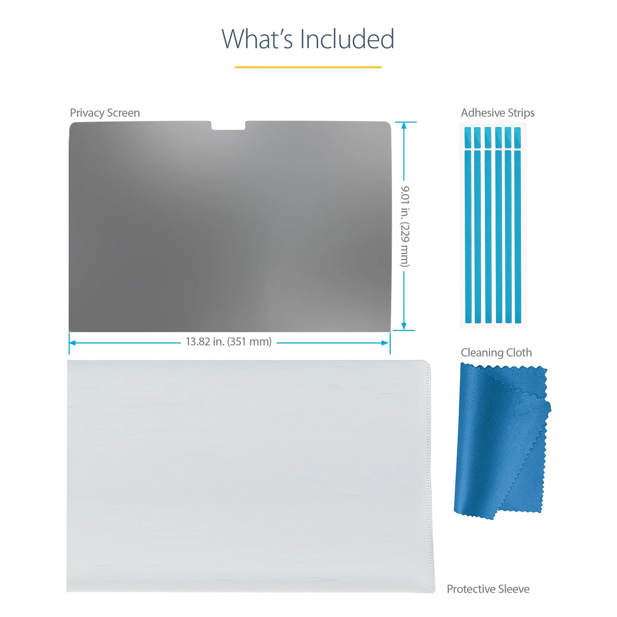 STARTECH 16" MacBook Pro – 16:10 / 2-Way Privacy – Laptop Privacy Filter – Frameless – Blue Light Reduction & Anti-Glare