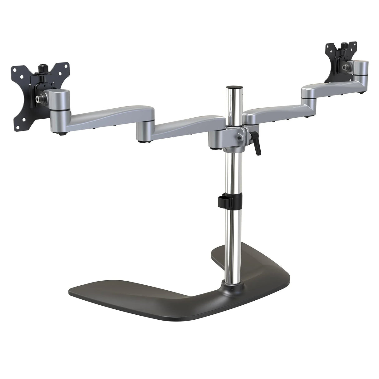 STARTECH Dual Monitor Stand - Ergonomic Desktop Monitor Stand for up to 32" VESA Displays - Free-Standing Articulating Universal Computer Monitor Mount - Adjustable Height - Silver (ARMDUALSS) (ARMDUALSS)