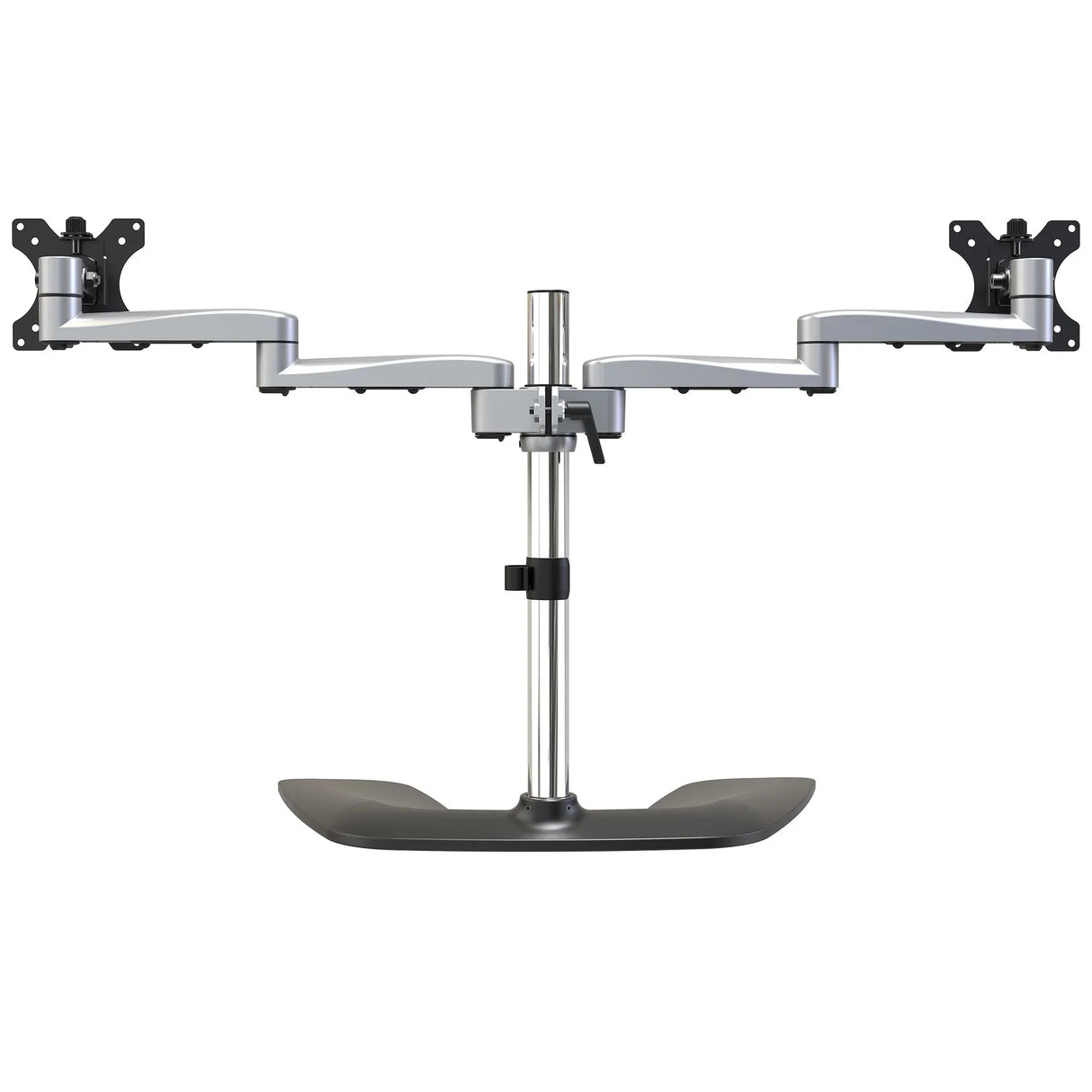 STARTECH Dual Monitor Stand - Ergonomic Desktop Monitor Stand for up to 32" VESA Displays - Free-Standing Articulating Universal Computer Monitor Mount - Adjustable Height - Silver (ARMDUALSS) (ARMDUALSS)