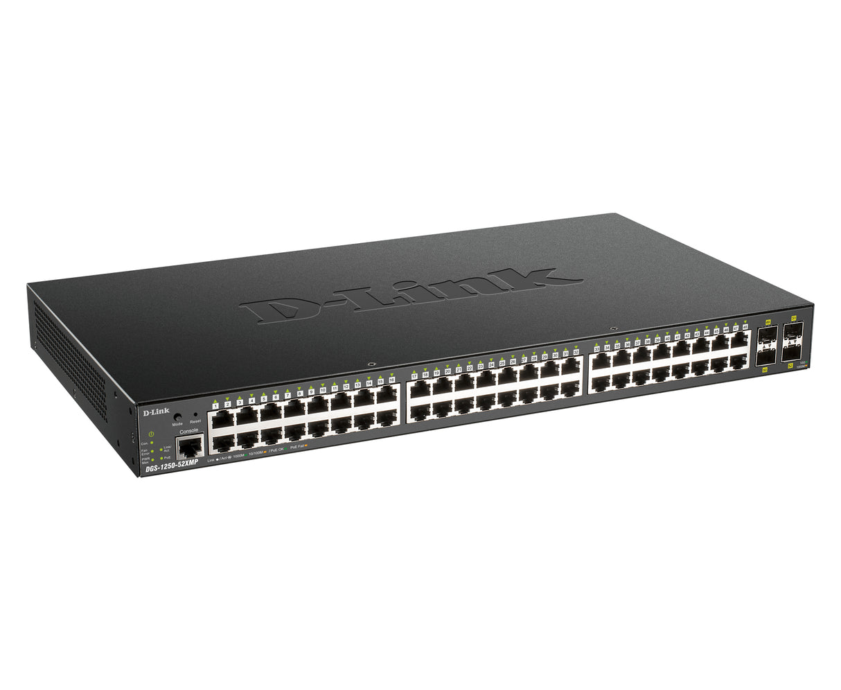 D-LINK DGS-1250-52XMP 52 Port Gigabit PoE Network Switch 2048MB