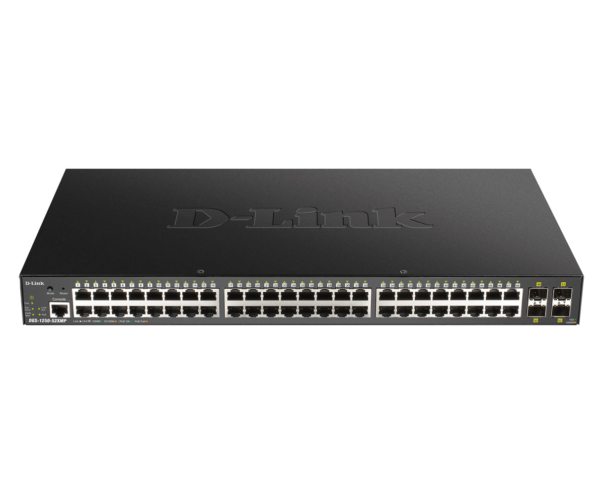 D-LINK DGS-1250-52XMP 52 Port Gigabit PoE Network Switch 2048MB