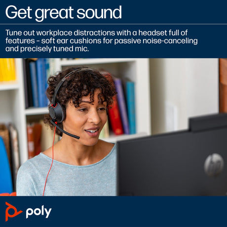 POLY Blackwire 5210 Wired On-ear Mono MS Teams Certified Headset