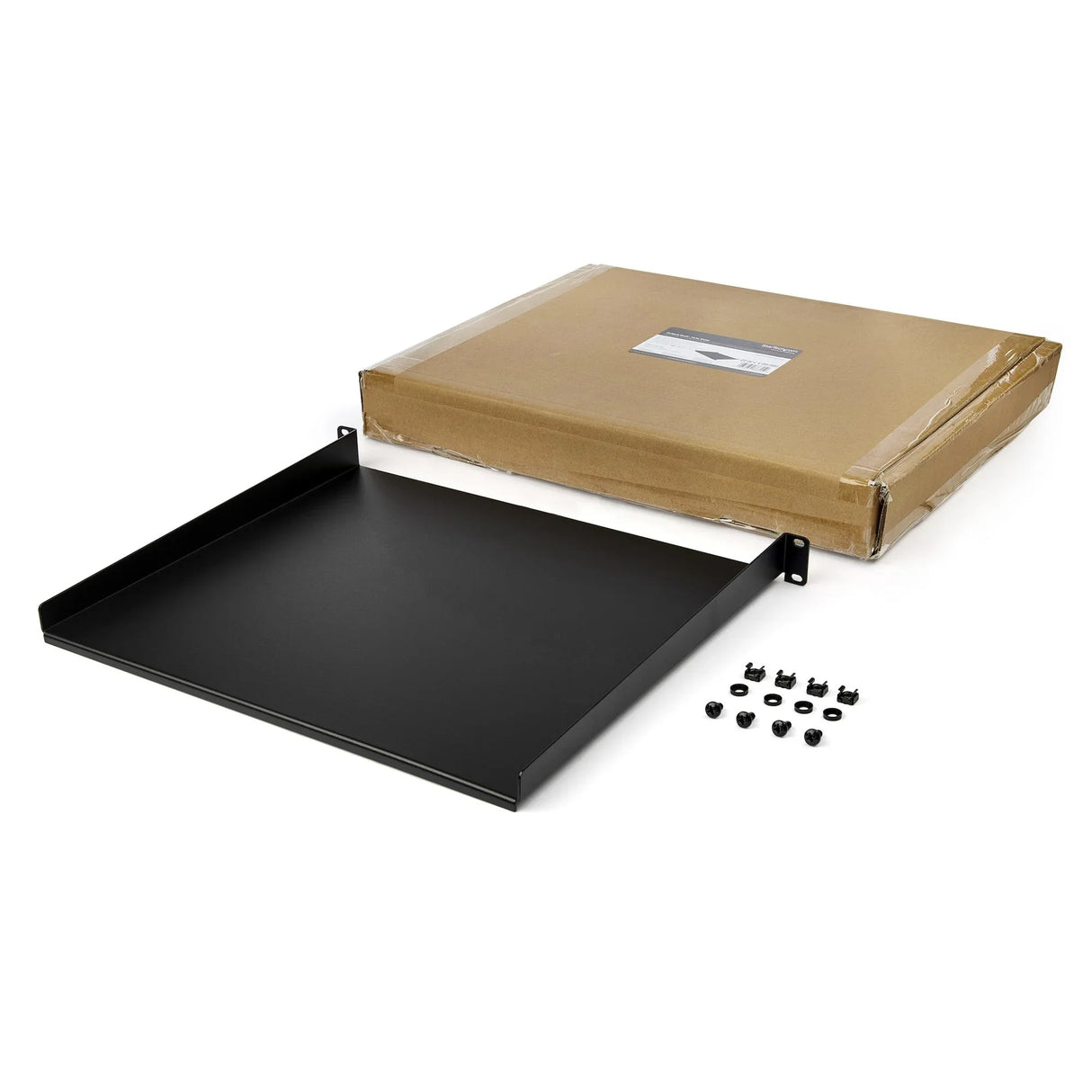 STARTECH 1U Server Rack Shelf - Universal Rack Mount Cantilever Shelf for 19" Network Equipment Rack & Cabinet - Heavy Duty Steel | Weight Capacity 44lb|20kg - 16" Deep Tray | Black (CABSHELF116) (CABSHELF116)
