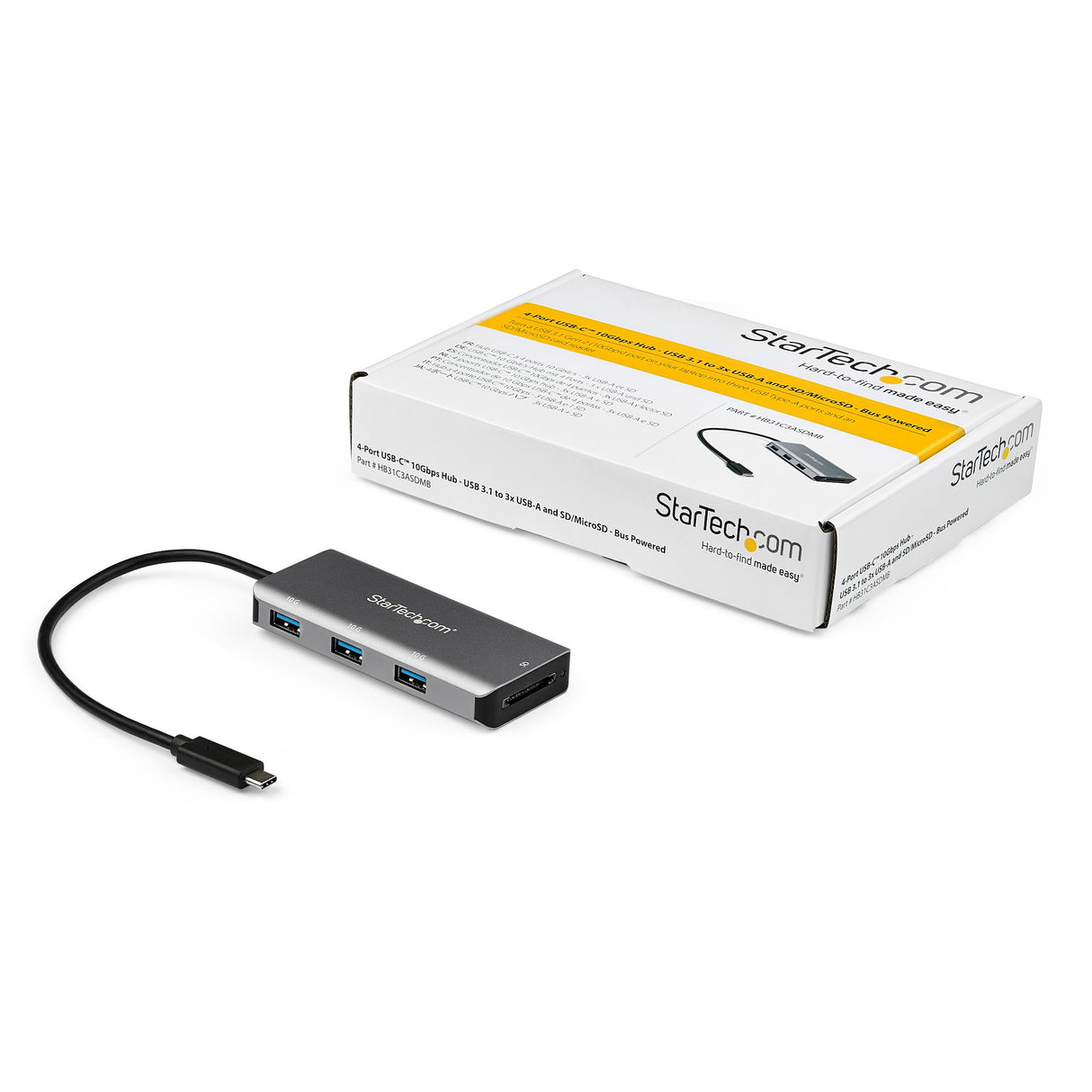 STARTECH 3-Port USB Hub with SD Card Reader