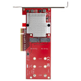 STARTECH Dual M.2 PCIe SSD Adapter Card - x8 | x16 Dual NVMe or AHCI M.2 SSD to PCI Express 3.0 - M.2 NGFF PCIe (M-Key) Compatible - Supports 2242 | 2260 | 2280 - RAID - Mac & PC (PEX8M2E2) (PEX8M2E2) STARTECH