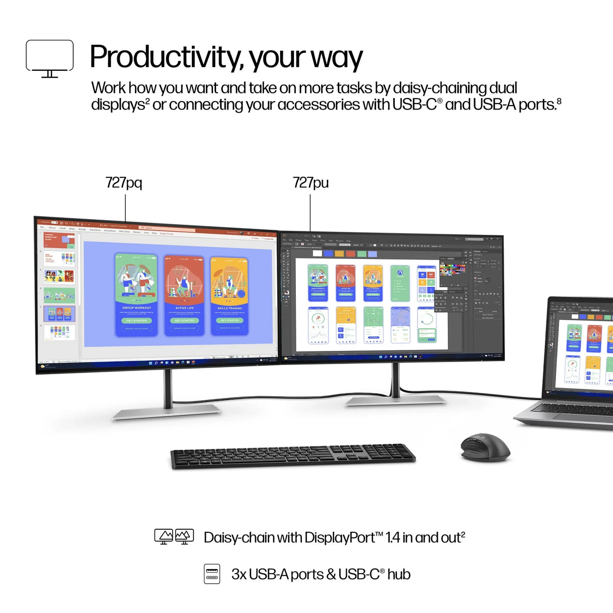 HP 727pq Monitor – 27" / QHD / IPS / 60Hz – Business Monitor