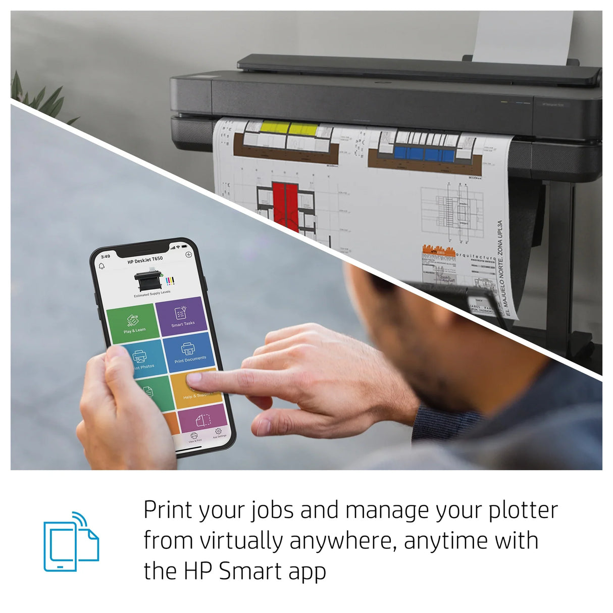 HP DESIGNJET T650 24-IN – Large Format Printer – Fast A1 Printing
