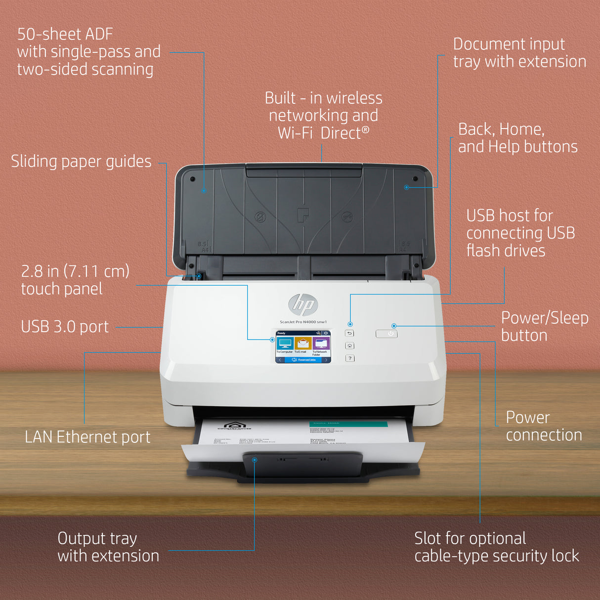 HP Scanjet Scanjet Pro N4000 snw1 Sheet-feed Scanner