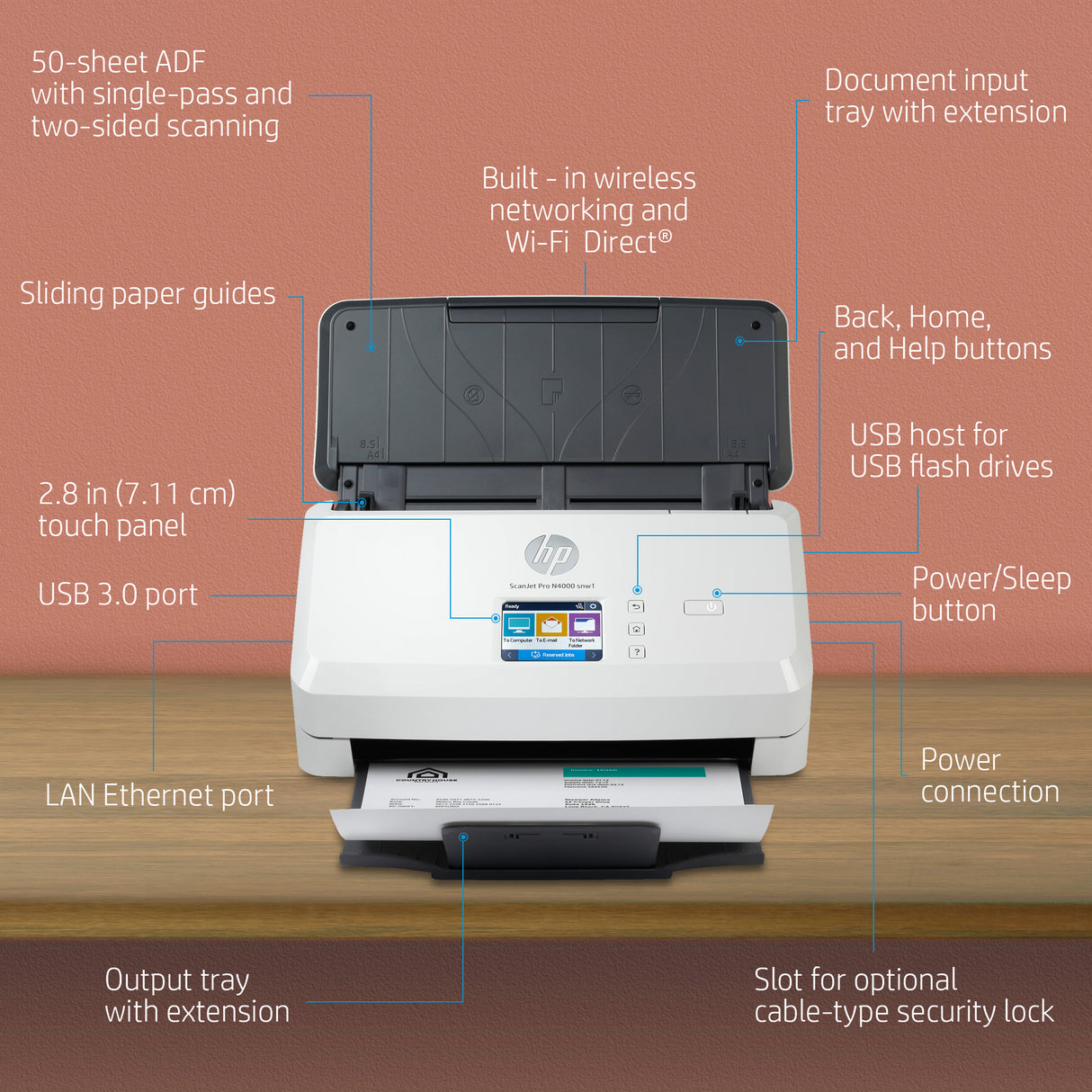 HP Scanjet Scanjet Pro N4000 snw1 Sheet-feed Scanner