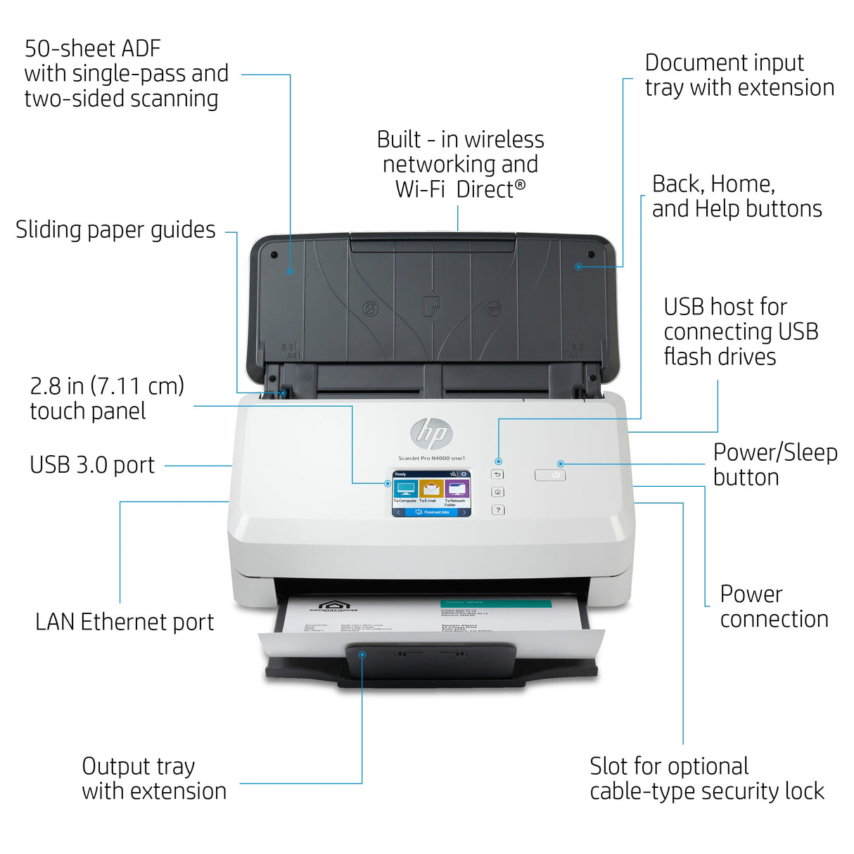 HP Scanjet Scanjet Pro N4000 snw1 Sheet-feed Scanner