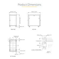 STARTECH 4-Post 18U Server Rack Cabinet | 19" Data Rack Cabinet for IT | Network Equipment | with Adjustable Mounting Rails (RK1836BKF)