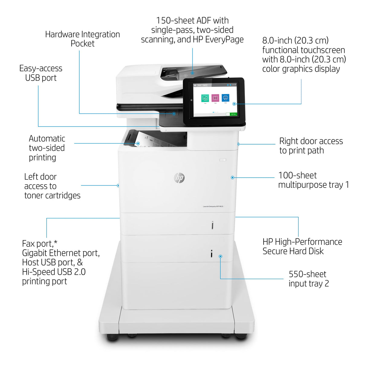 HP LaserJet Enterprise M635fht Multifunction Printer