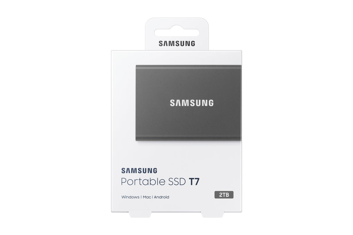 SAMSUNG T7 – 2TB / Portable SSD / USB-C (3.2 Gen 2) – Portable (2.5") External Drive – Hardware Encryption – Bus Powered