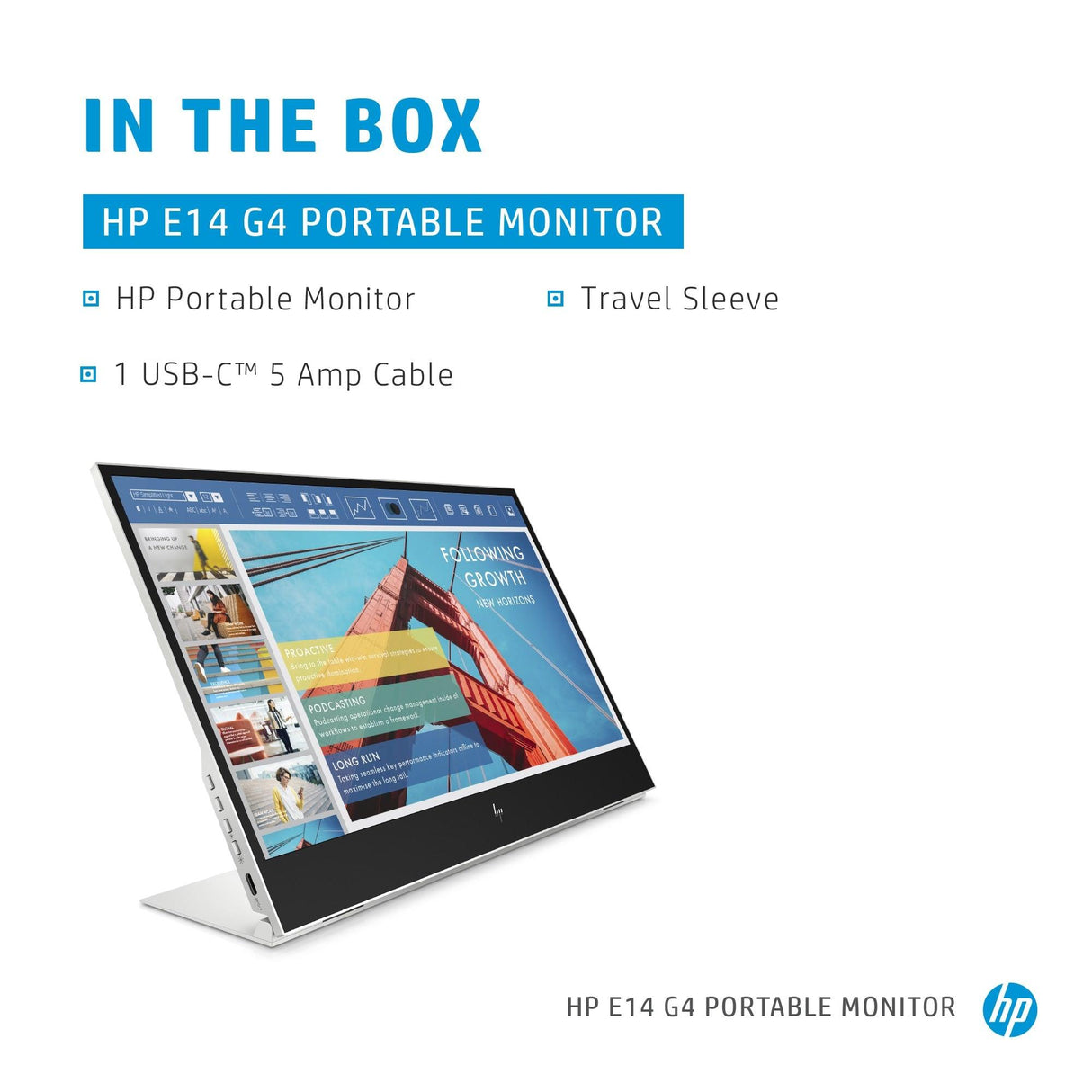 HP E-Series E14 G4 computer monitor (14") Full HD LED White