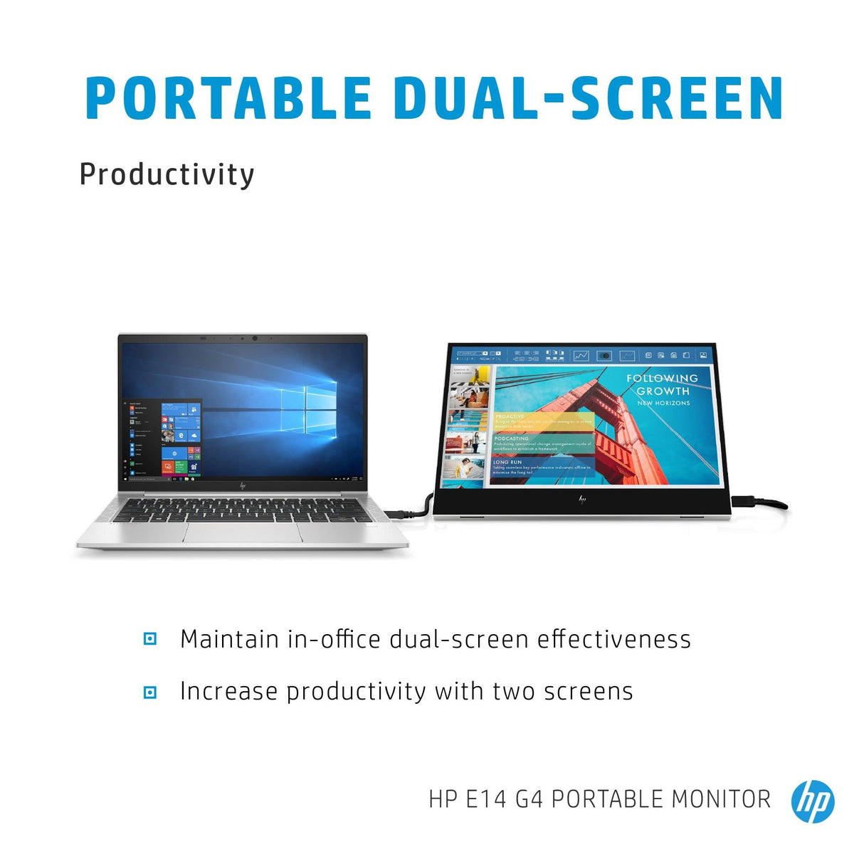 HP E-Series E14 G4 computer monitor (14") Full HD LED White